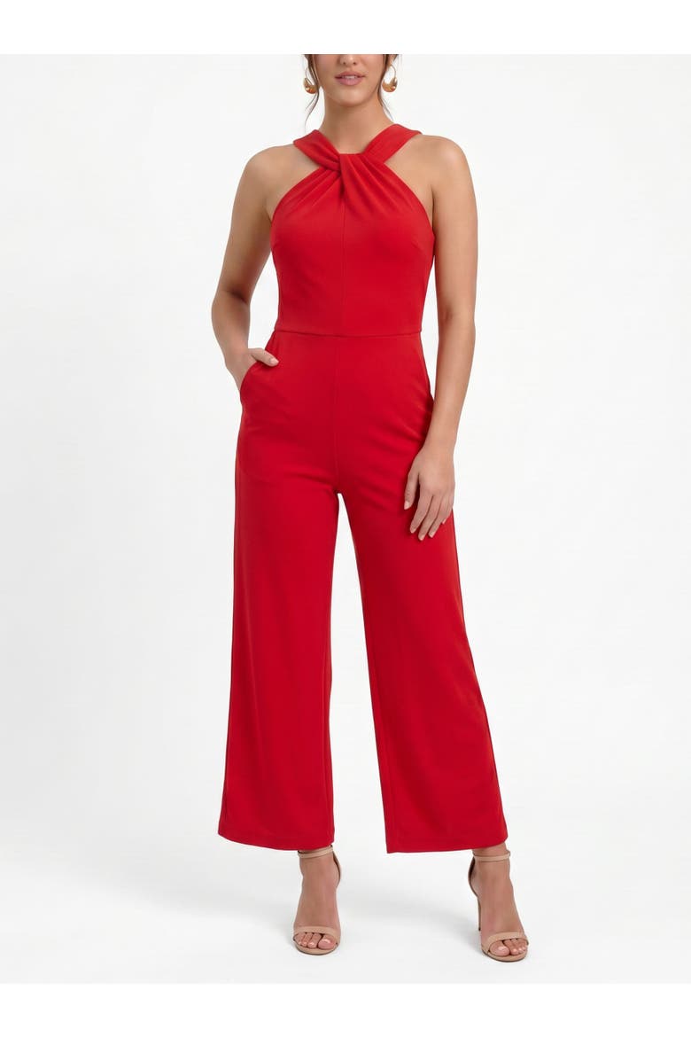 CBS HALTER JUMPSUIT, Alternate, color, RIO RED