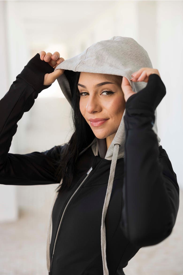 Com-pressi-on Me Hoodie, Alternate, color, Black And Grey