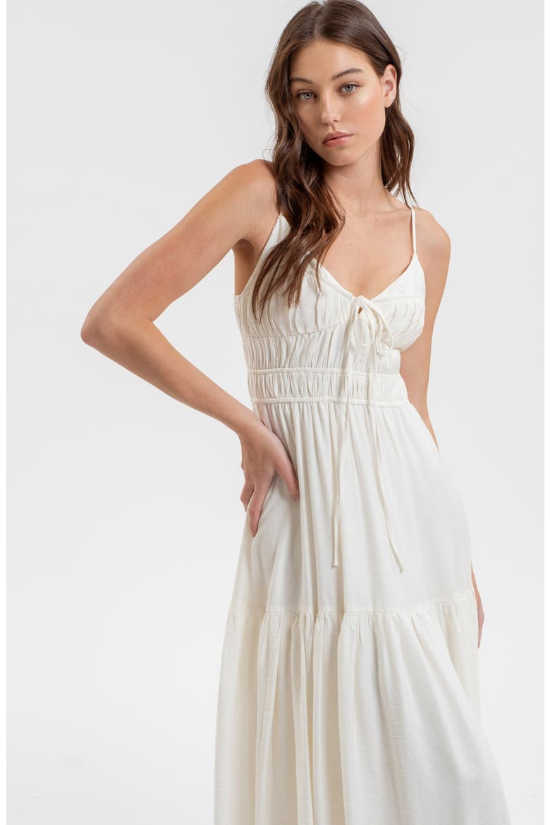 Smocked Sleeveless Maxi Dress, Alternate, color, WHITE