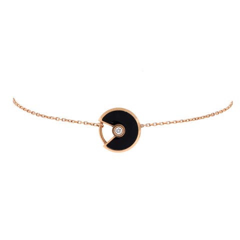 Amulette de Cartier Bracelet 18K Rose Gold with Diamond and Onyx XS