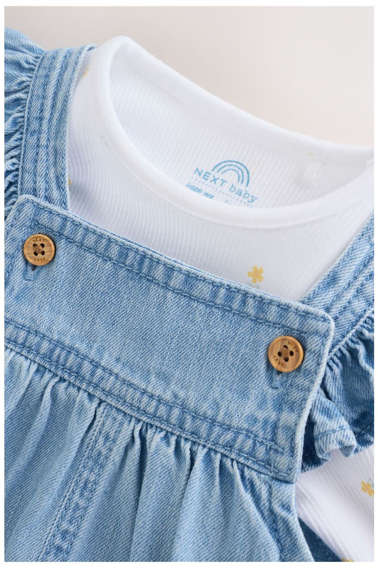 Kids' Frill Dungaree & Bodysuit Set, Alternate, color, BLUE