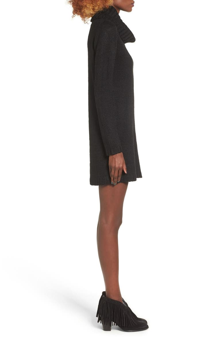Turtleneck Sweater Dress, Main, color, BLACK