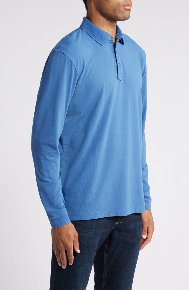 Peter Millar Lava Wash Long Sleeve Pima Cotton Polo, Alternate, color,