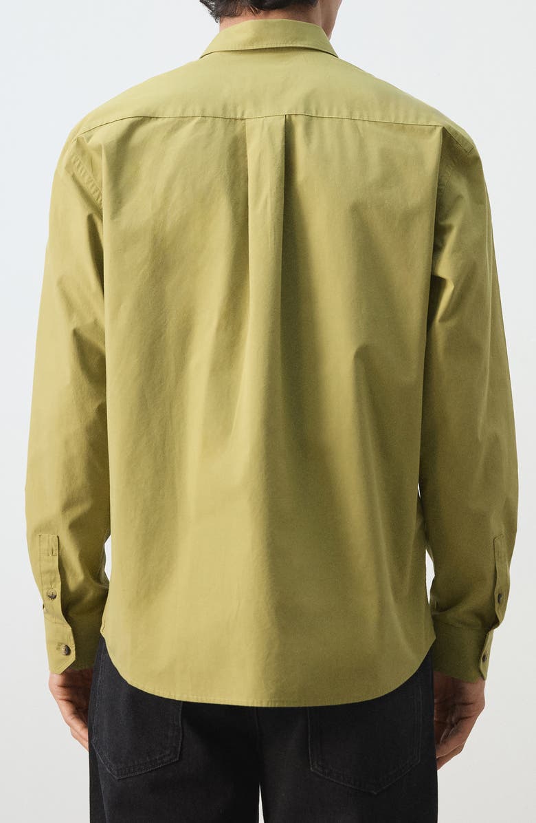MANGO Relaxed Fit Button-Up Shirt, Alternate, color, Olive Green