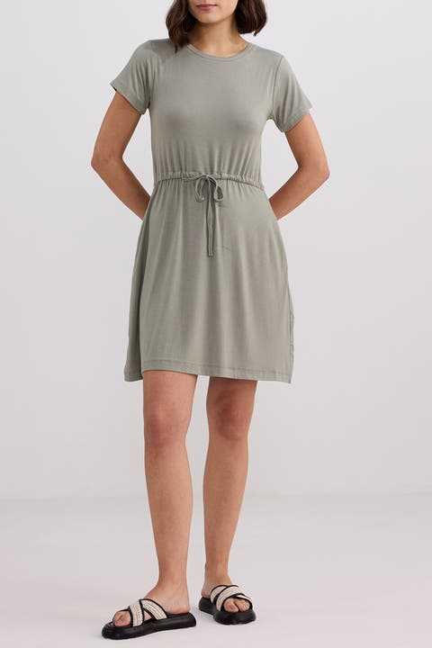 Drawstring Short T-shirt Dress