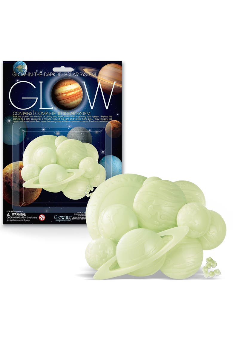 Glow 3D Solar System Glow in Dark Set, Ceiling Stick ons, Alternate, color, Multicolored