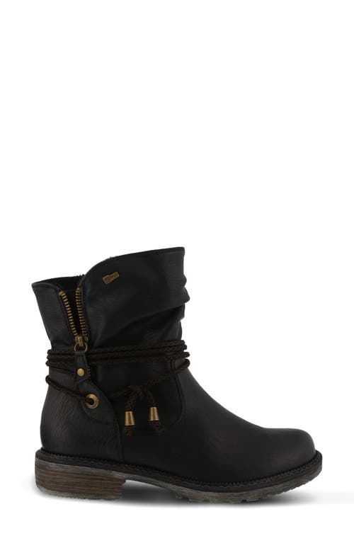 Spring Step Kathie Side Zip Bootie In Black Faux Leather