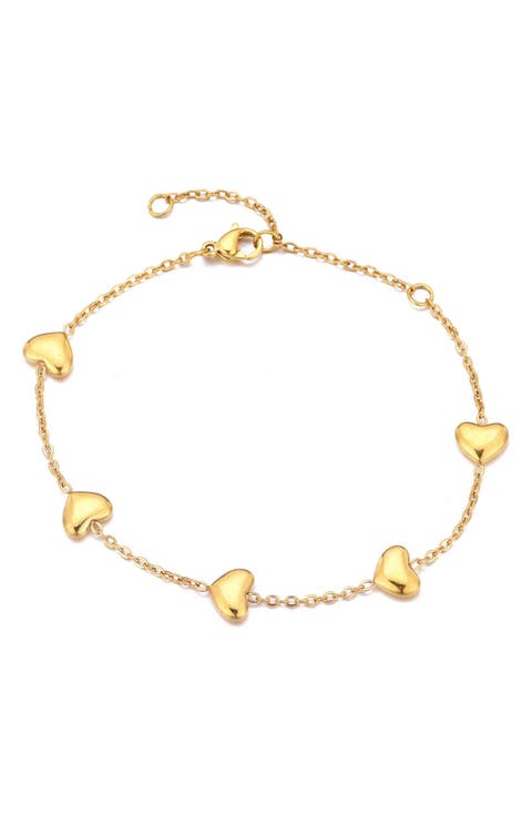 Polished Heart Station Bracelet