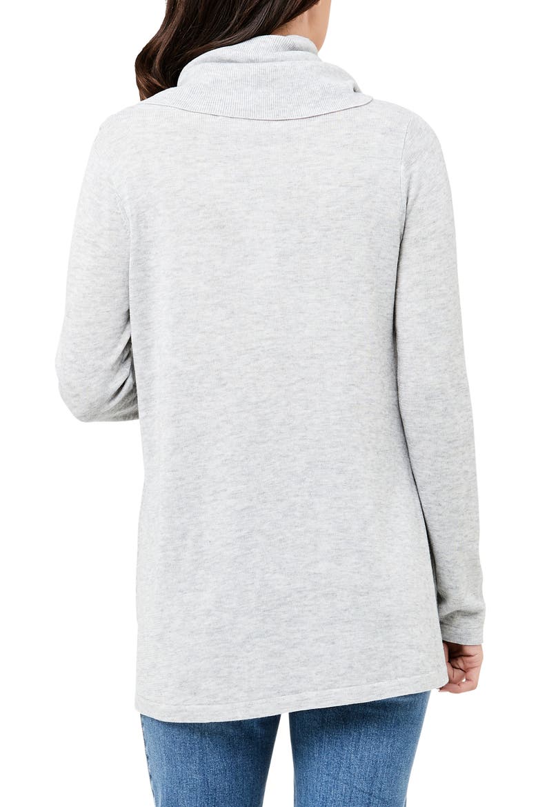 Cowl Neck Maternity/Nursing Sweater, Alternate, color, SILVER