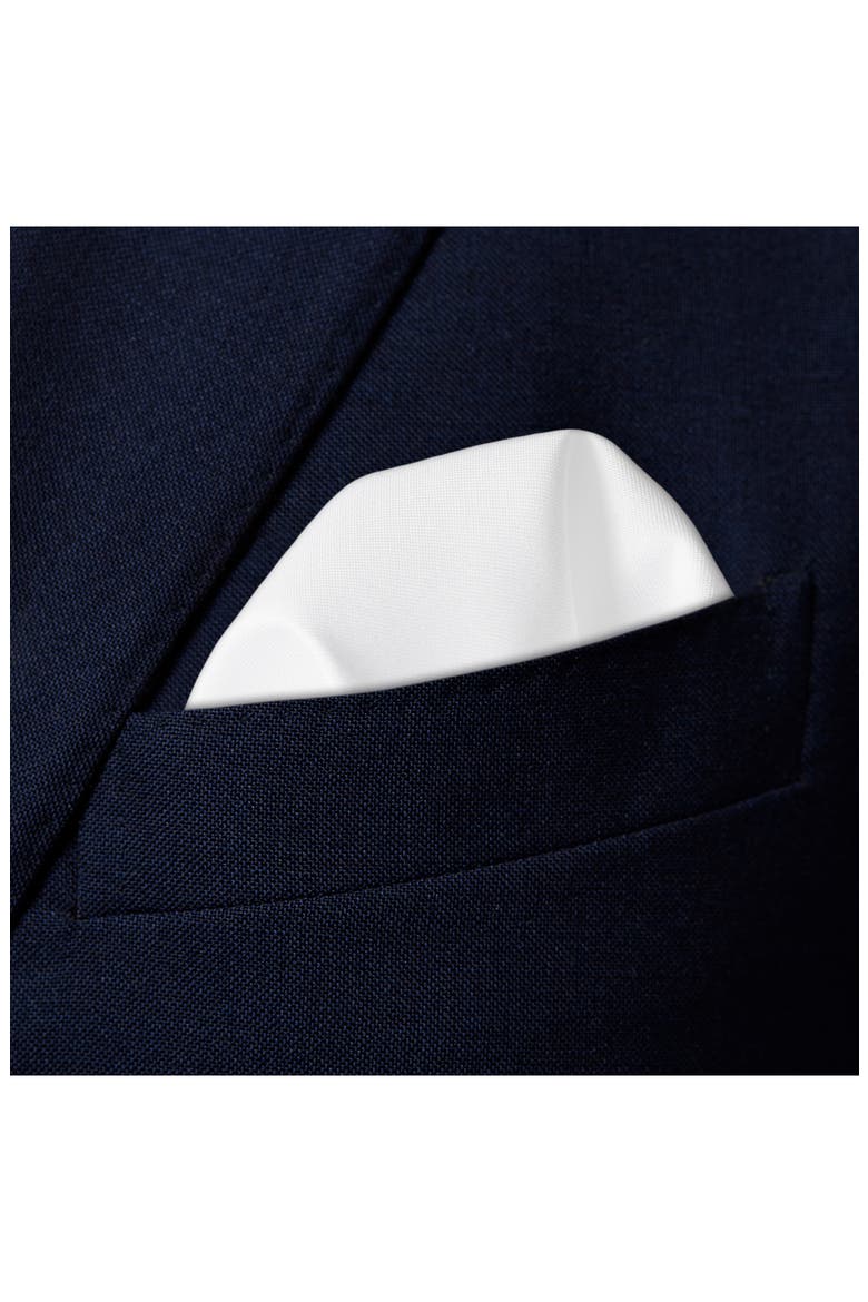 Cotton Pocket Square, Alternate, color, WHITE