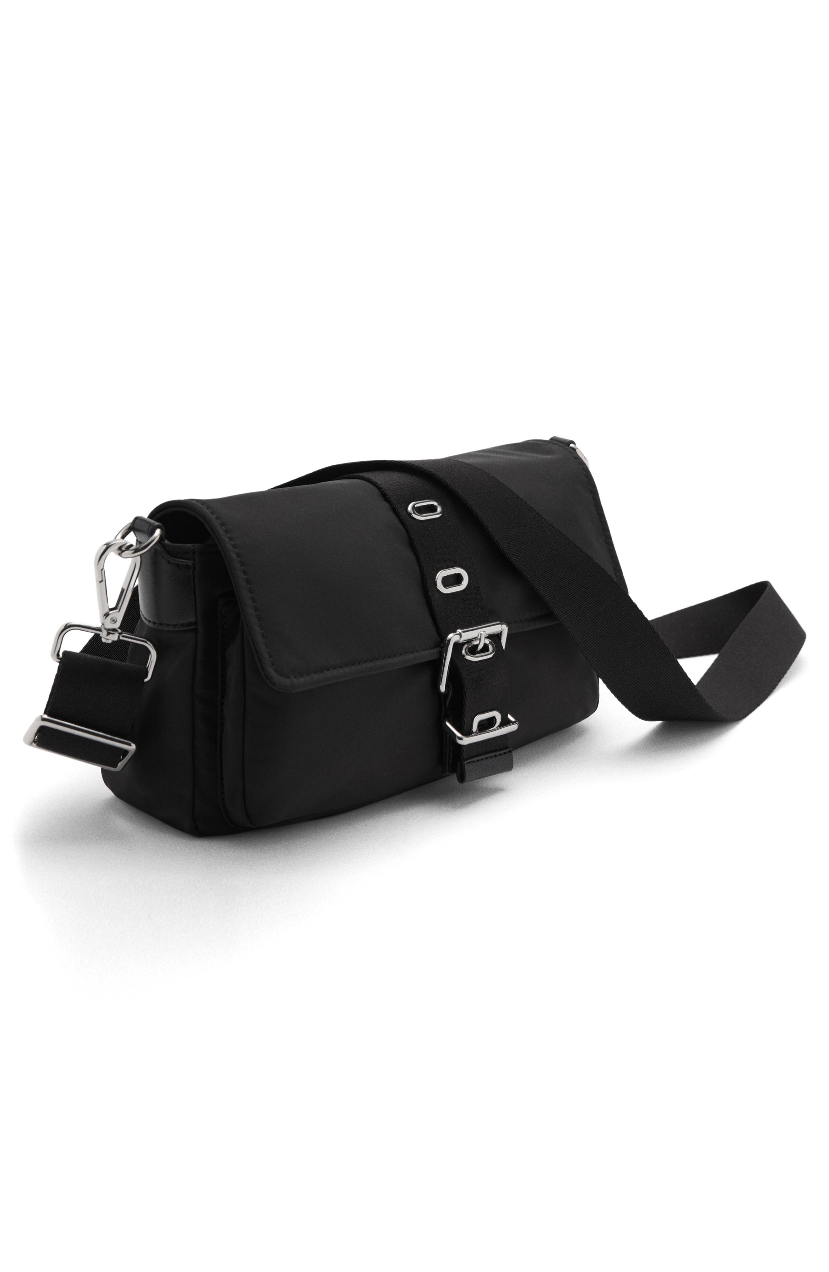 MANGO Buckle Shoulder Bag, Alternate, color, 