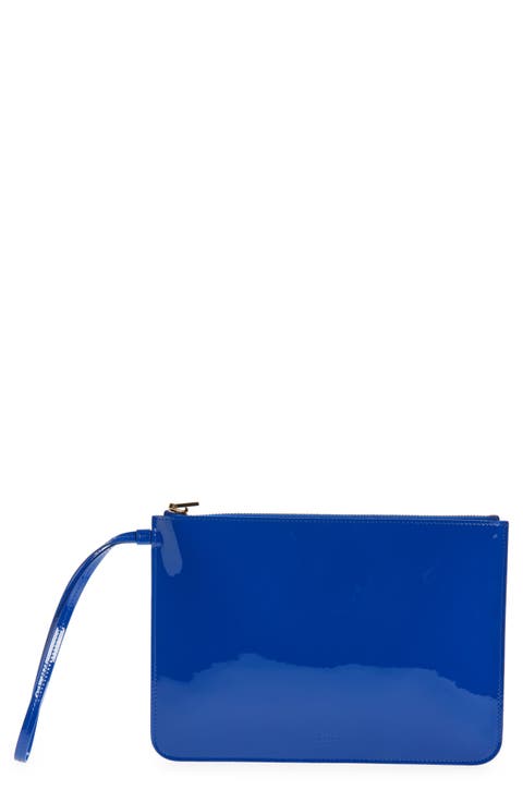 Zip Top Patent Leather Wristlet