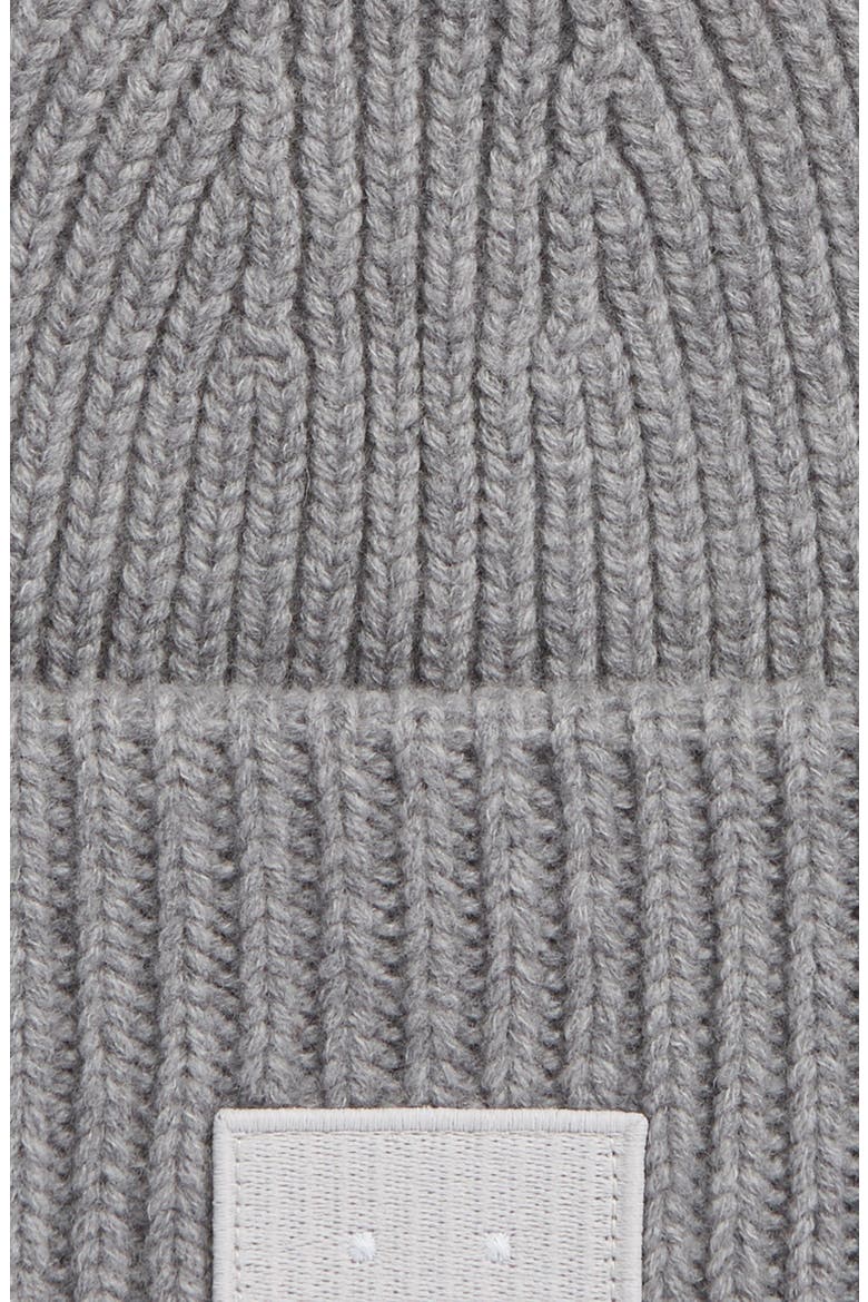 Face Patch Wool Beanie, Alternate, color, GREY MELANGE