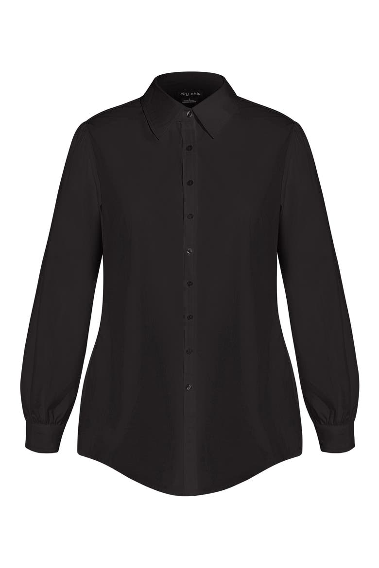 Clean Look Long Sleeve Cotton Button-Up Shirt, Alternate, color, BLACK
