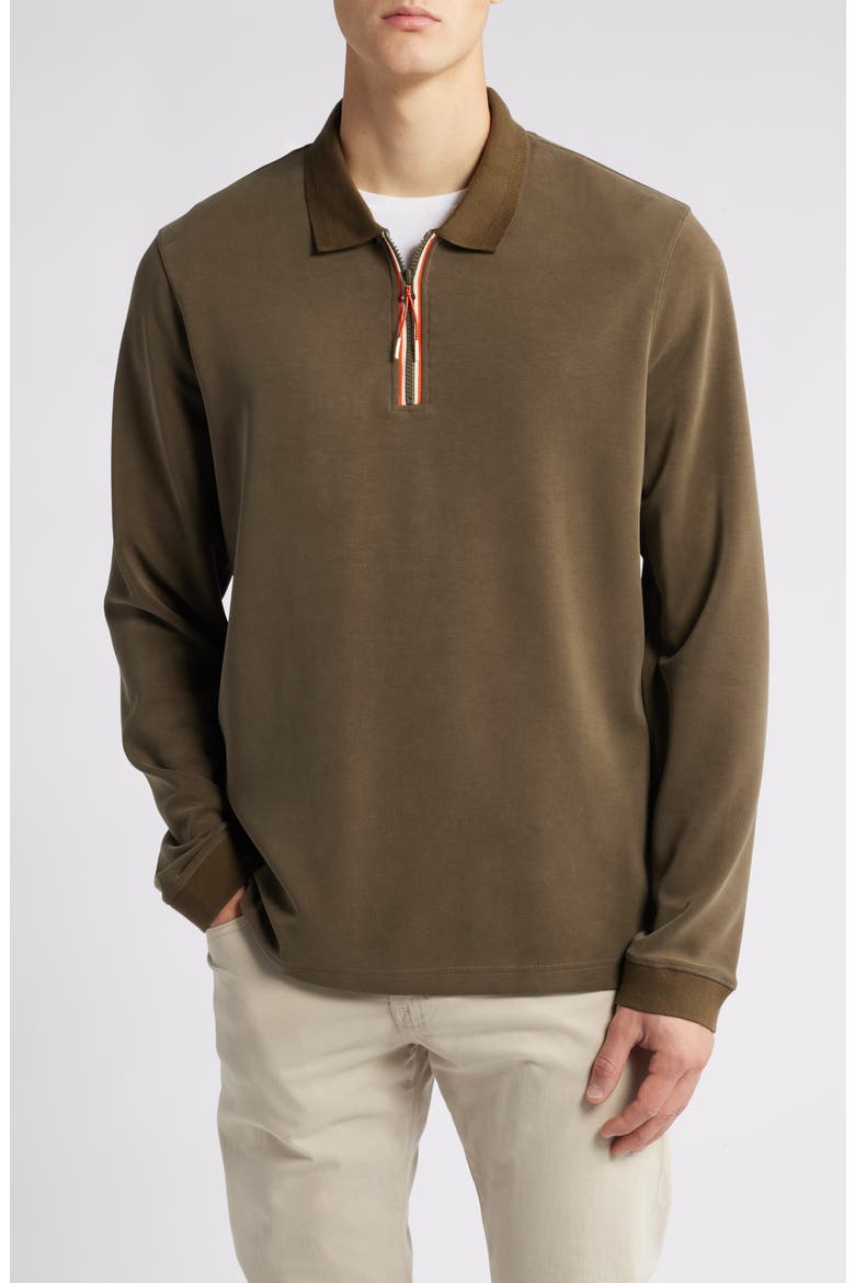 Heywood Quarter Zip Top, Main, color, OLIVE