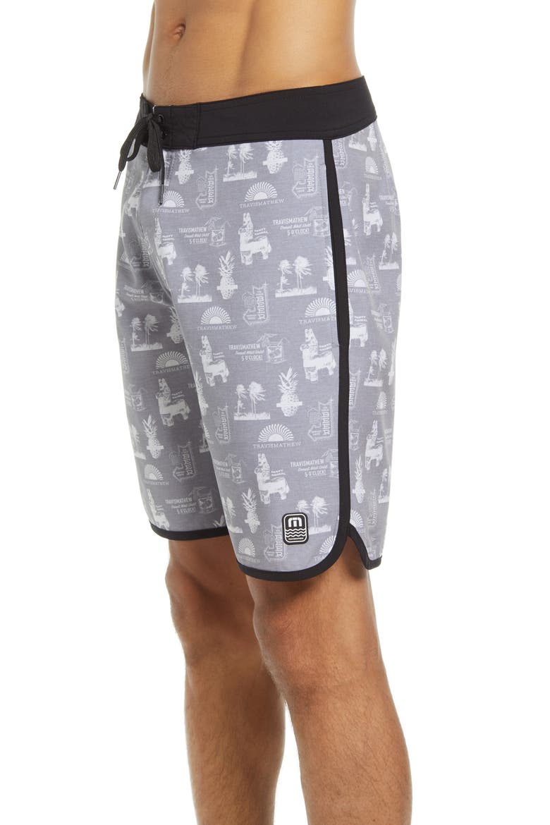 El Fiestero Board Shorts, Alternate, color, HEATHER GREY