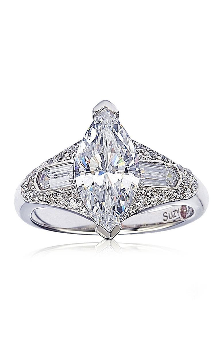 SUZY LEVIAN Marquise CZ Ring, Alternate, color, White