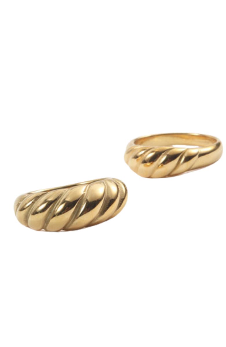 AKALIA Waterproof 18K Gold-Plated Croissant Ring, Alternate, color, Gold