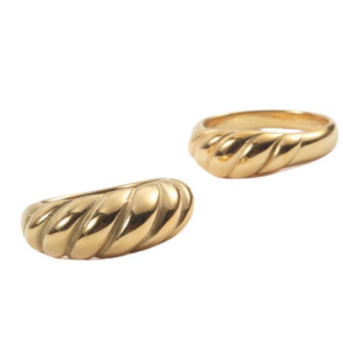 Akalia Waterproof 18k Gold-plated Croissant Ring