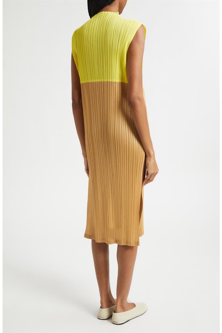 Swing Colorblock Pleated Convertible Midi Dress, Alternate, color, YELLOW