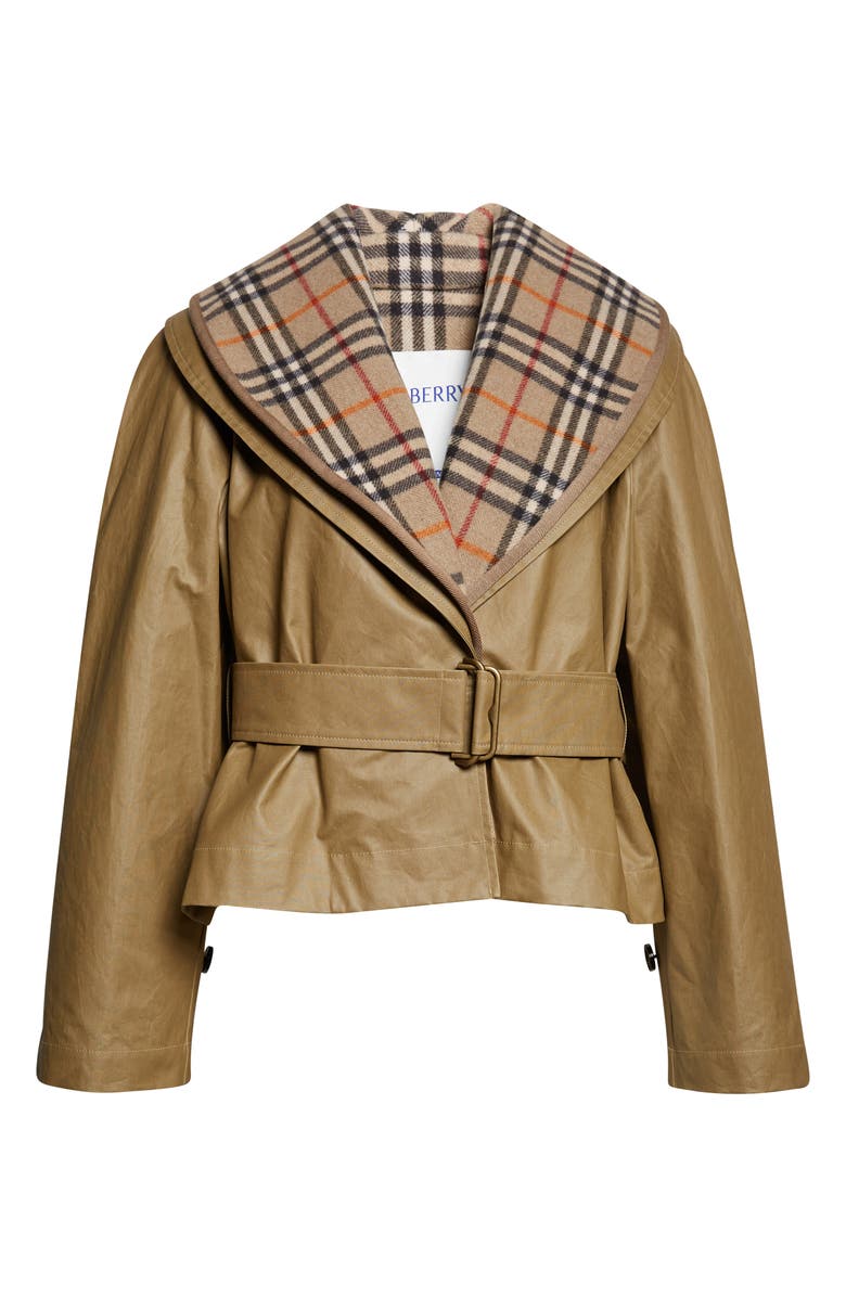 Burberry Carlton Two-Piece Wrap Jacket, Main, color, Lichen Beige