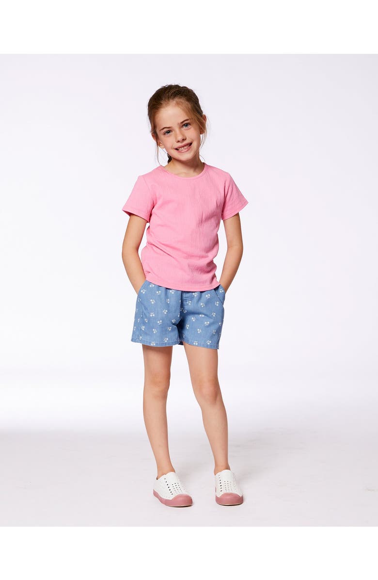 Deux par Deux Baby Girl's Crinkle Short Sleeve Top Candy Pink, Alternate, color, Candy Pink