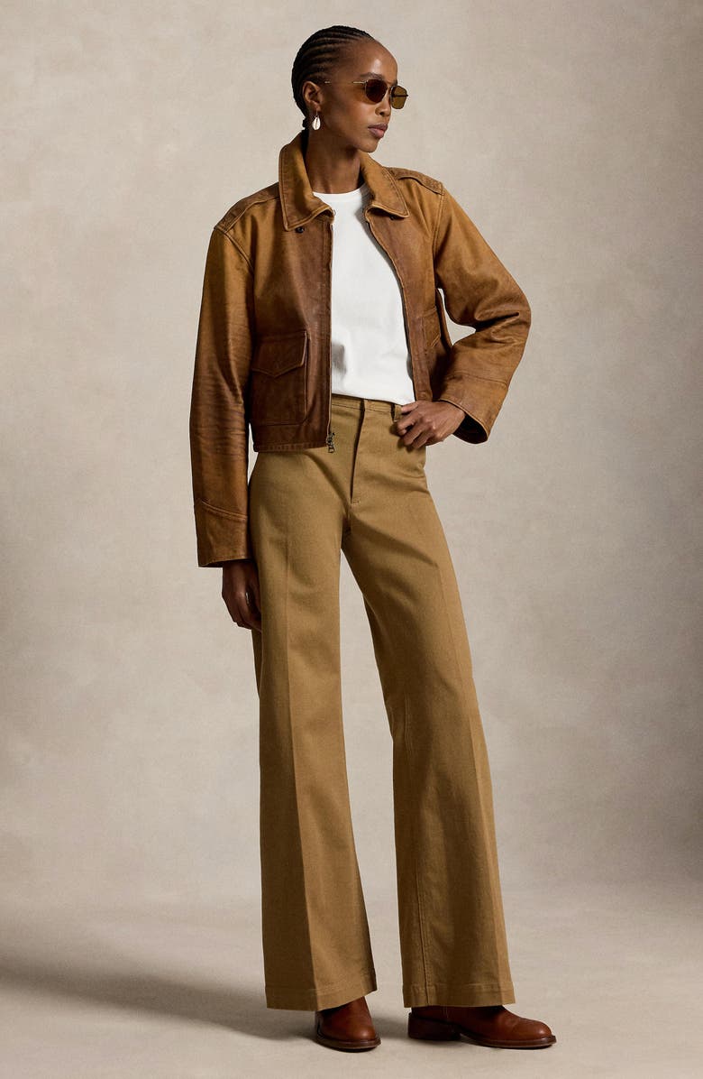 Polo Ralph Lauren Beaton High Waist Stretch Cotton Twill Pants, Alternate, color, Tan