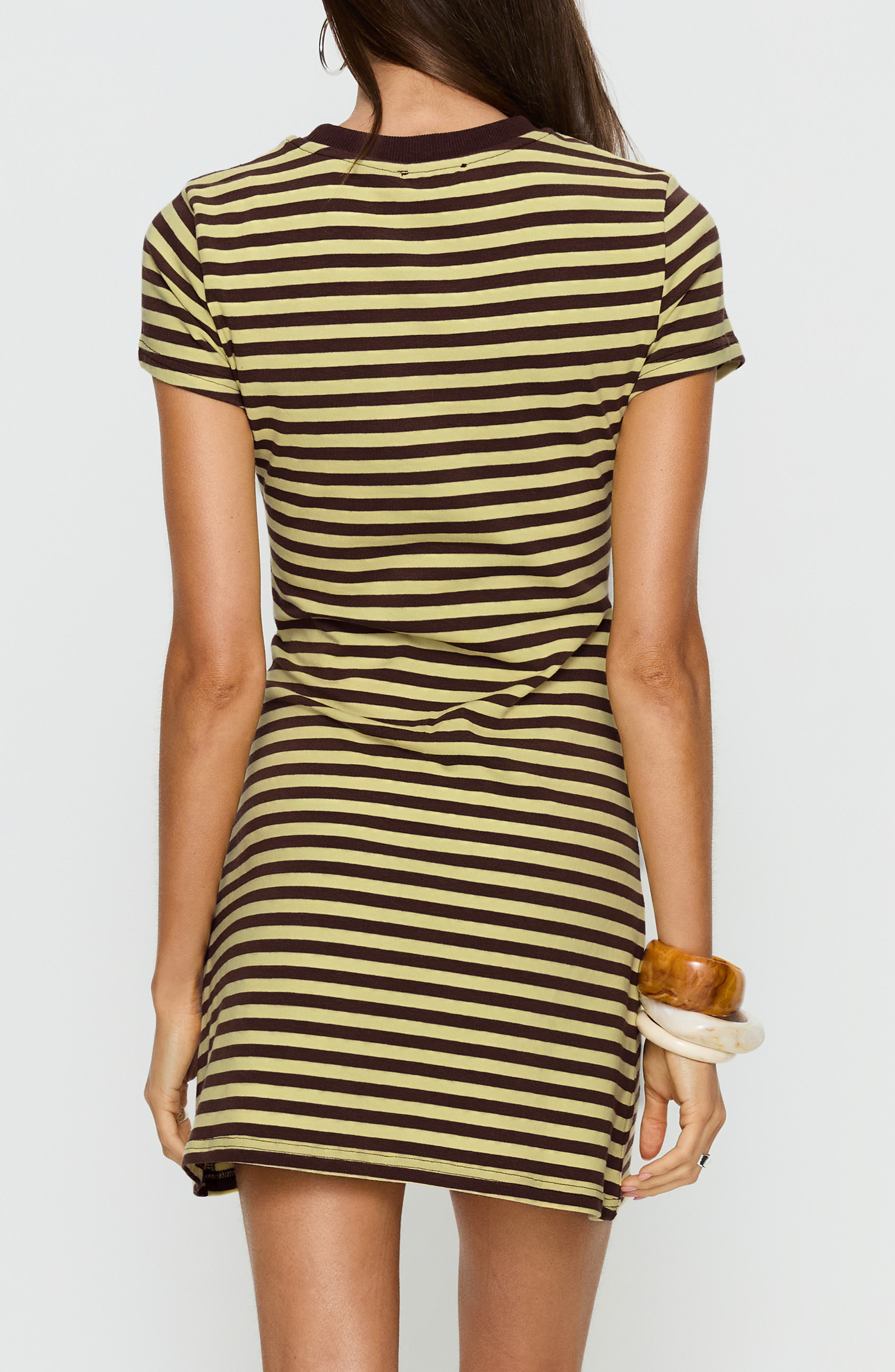 Settle Down Stripe Stretch Cotton T-Shirt Dress - image 2