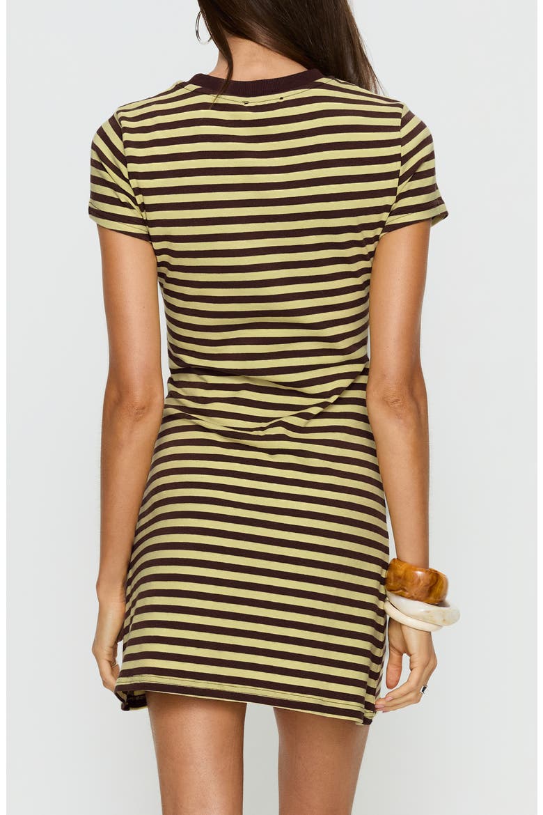 Settle Down Stripe Stretch Cotton T-Shirt Dress, Alternate, color, YELLOW STRIPE
