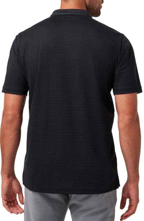 Travismathew Sunny Days Ahead Stripe Blade Collar Polo In Black