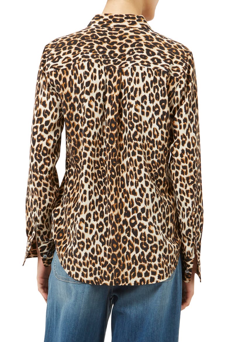 'Slim Signature' Silk Shirt, Alternate, color, NATURAL