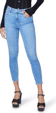 PAIGE Hoxton Wavy Frayed Crop Skinny Jeans