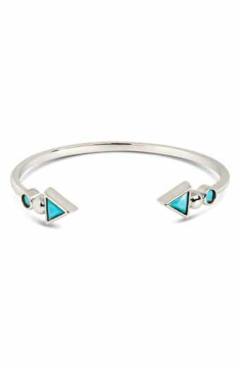 Sterling Forever Kalena Turquoise Open Cuff Bracelet