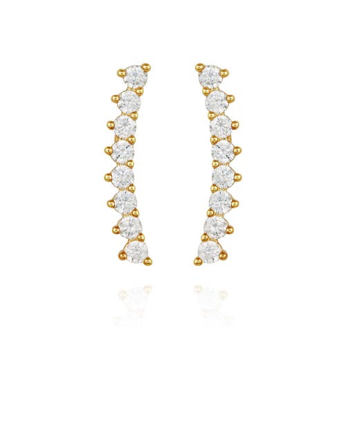Vince Camuto Cubic Zirconia Climber Earrings In Gold