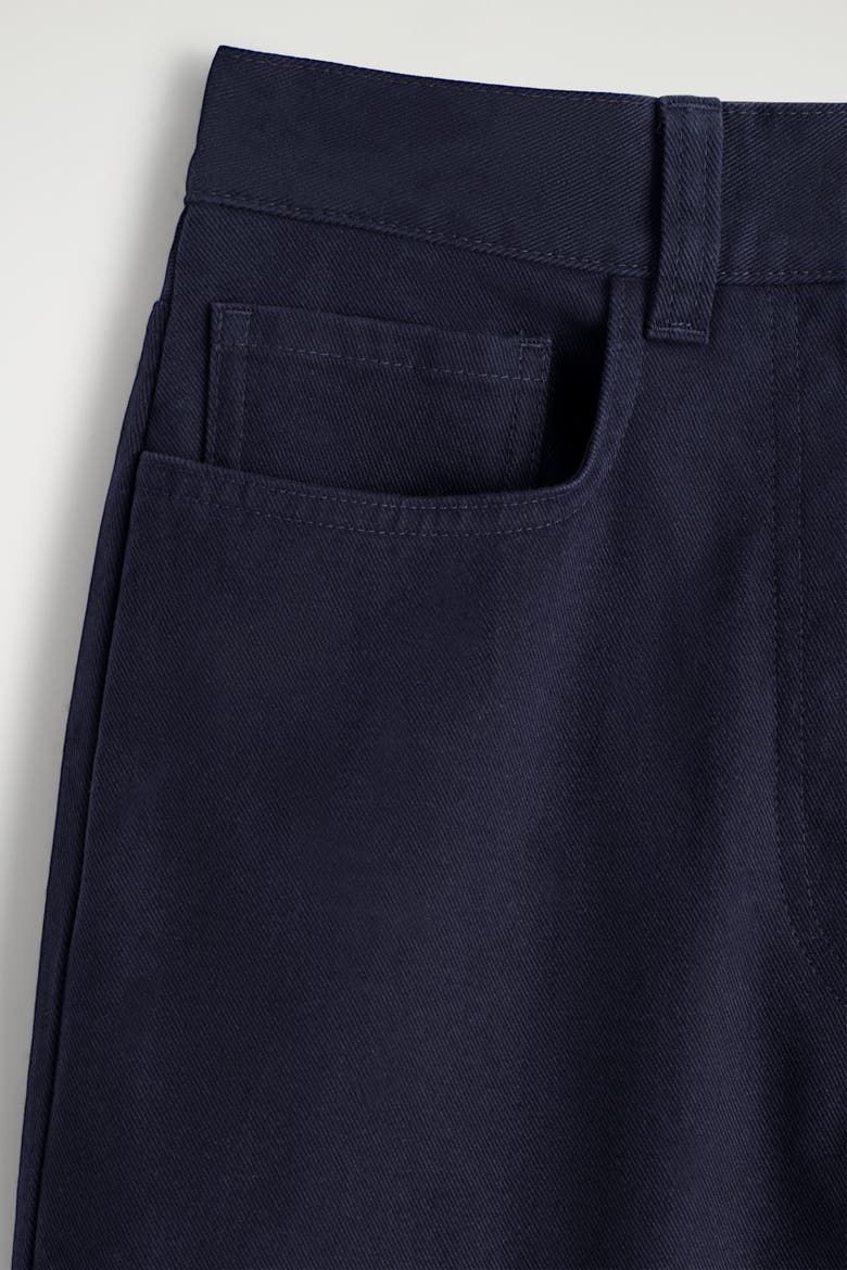 Cotton Cropped Wide-Leg Trousers, Alternate, color, NAVY
