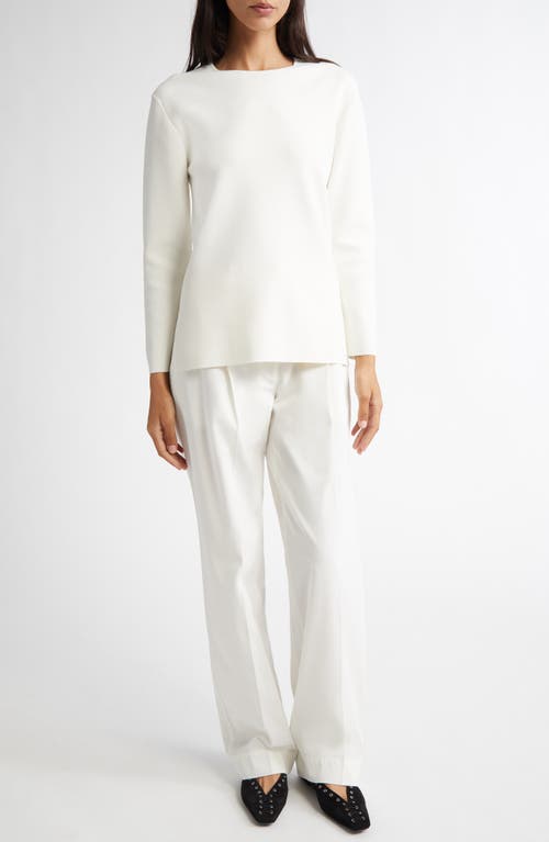 Totême Toteme Pleated Straight Leg Trousers In White
