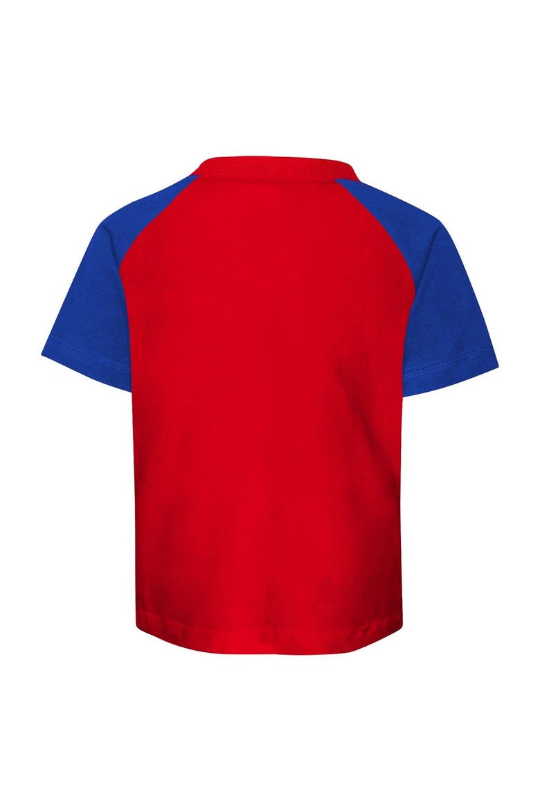 Preschool Chicago Cubs Red/Heather Gray Groundout Baller Raglan T-Shirt & Shorts Set, Alternate, color, Red