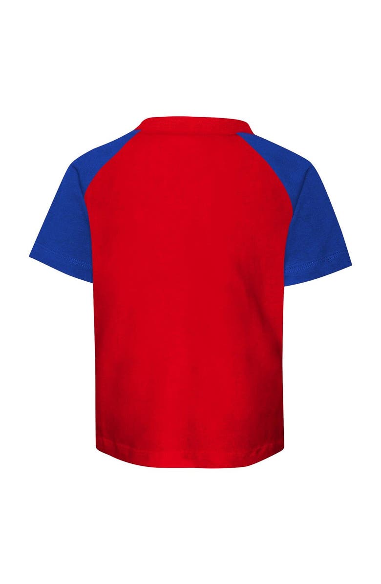 Outerstuff Preschool Chicago Cubs Red/Heather Gray Groundout Baller Raglan T-Shirt & Shorts Set, Alternate, color,