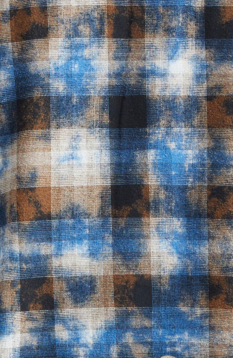 Palm Angels Curved Logo Plaid Button-Up Shirt, Alternate, color, 