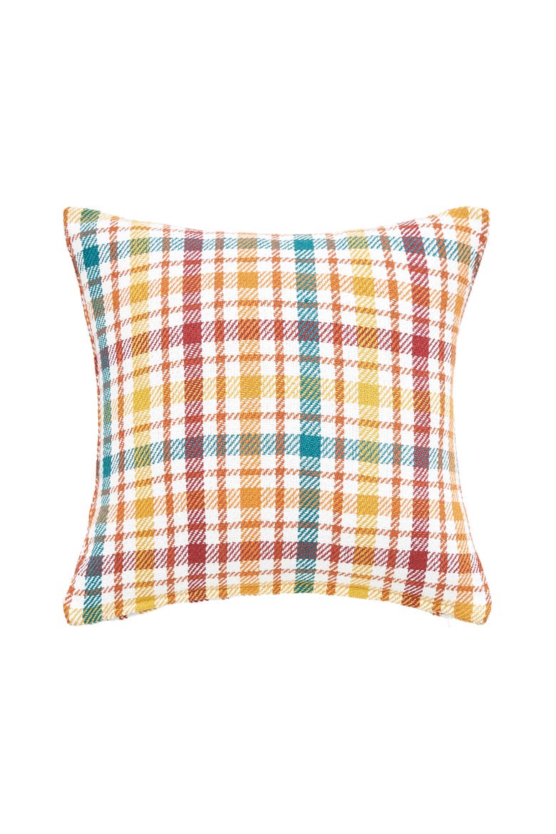 Radley Plaid Woven Accent Throw Pillow, Main, color, Yellow