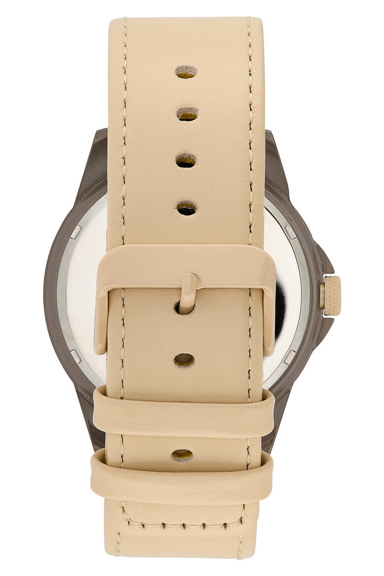 Iced Mocha Leather Strap Watch, 44mm, Alternate, color, SUBTLE TAUPE