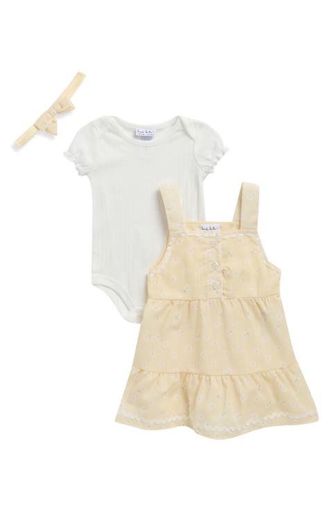 Pastel Floral Dress, Bodysuit & Headband Set (Baby)