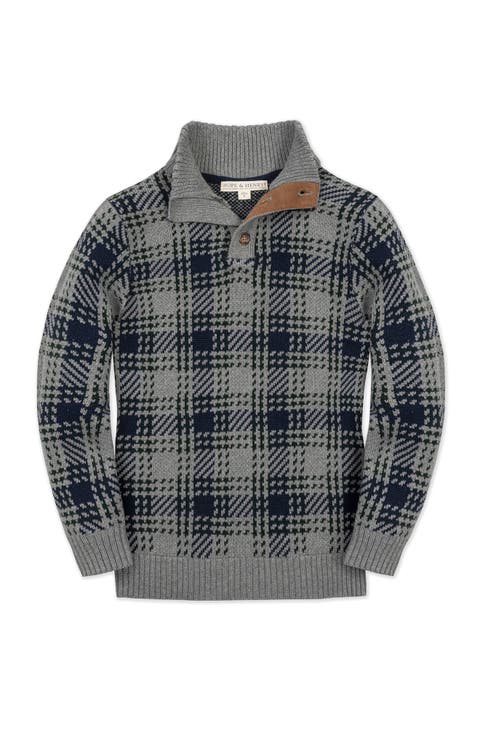 Kids' Organic Mock Neck Intarsia Sweater