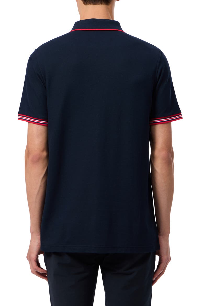 Cambridge Tipped Piqué Knit Polo, Alternate, color, NVY
