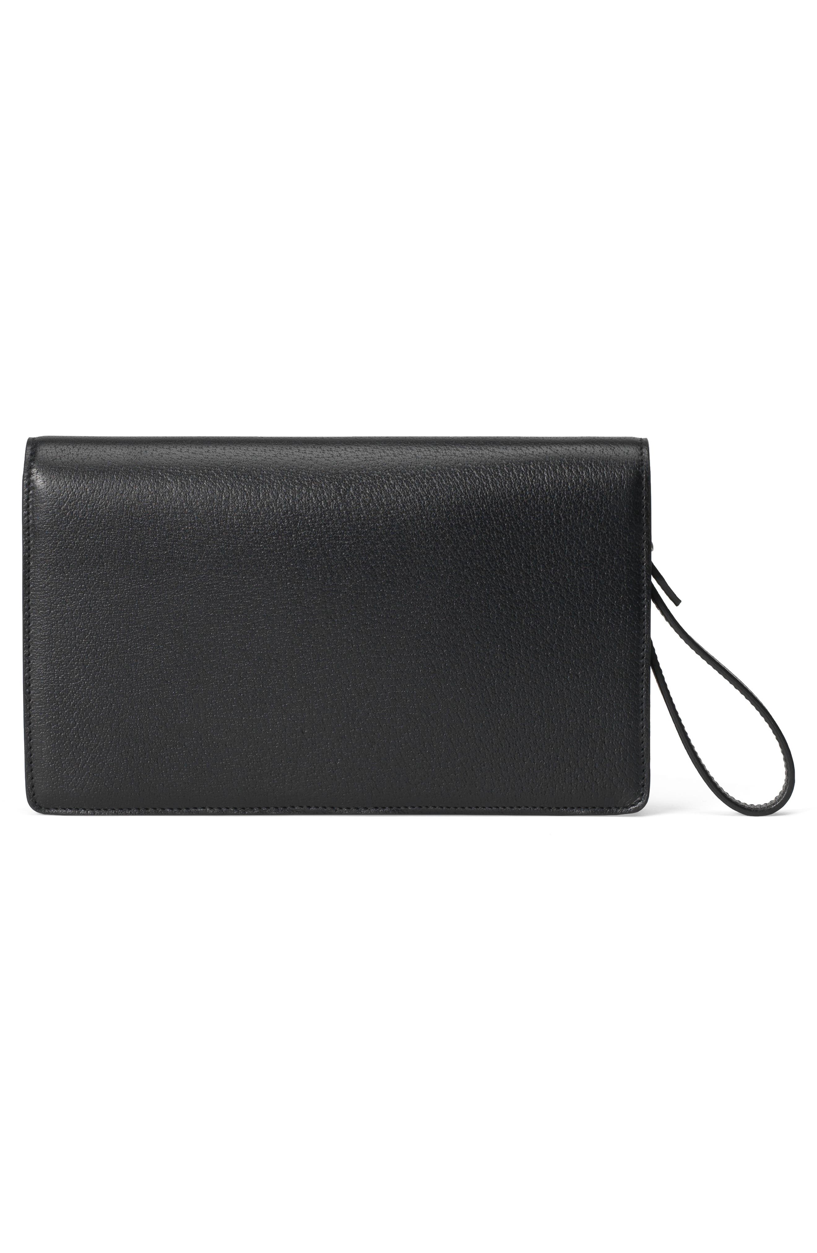 Gucci Leather Wristlet, Alternate, color, 