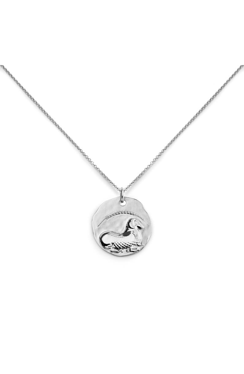 Monica Vinader Zodiac Charm Pendant Necklace, Main, color, Silver Aries