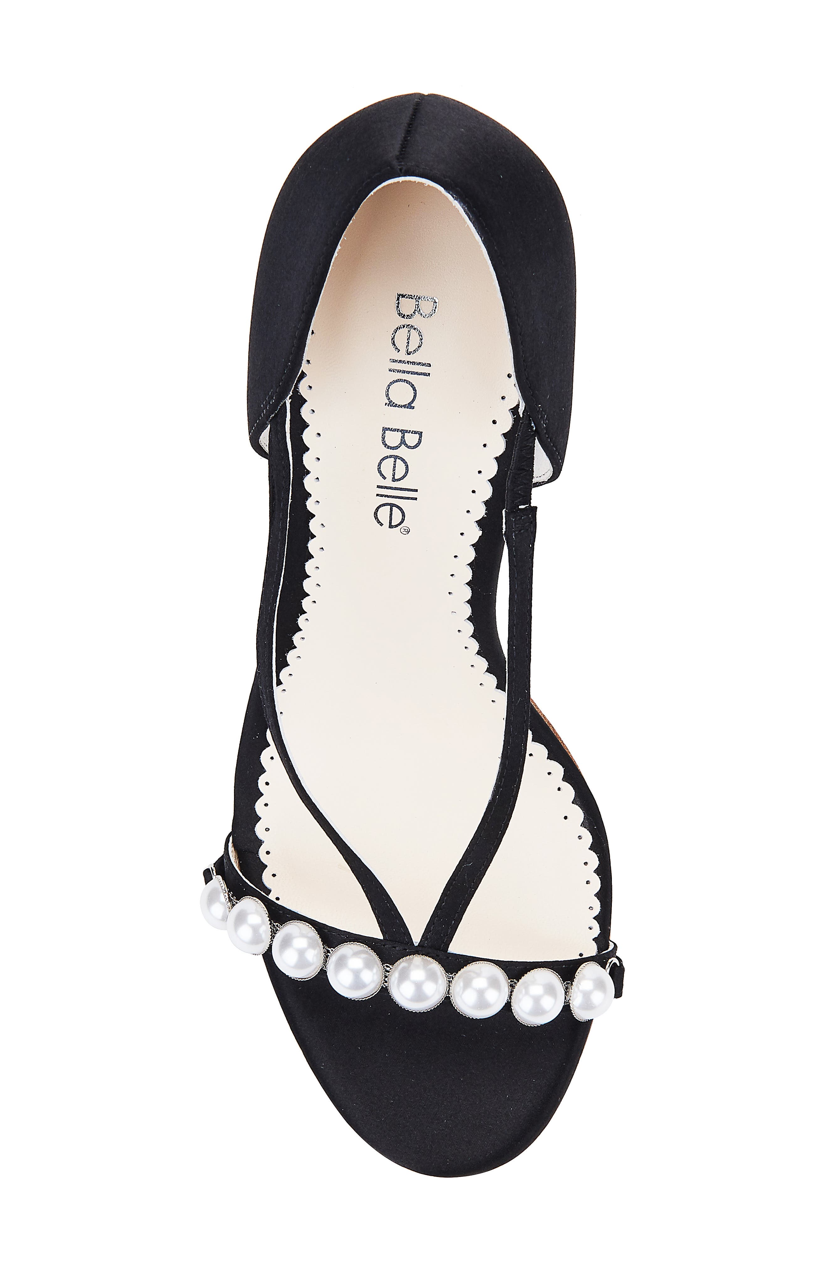 Bella Belle Pearlin Embellished Silk Sandal, Alternate, color, 