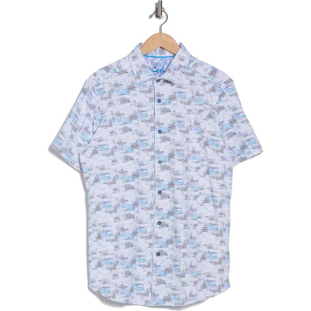 Robert Graham Short Sleeve Stretch Cotton Button-up Shirt In White
