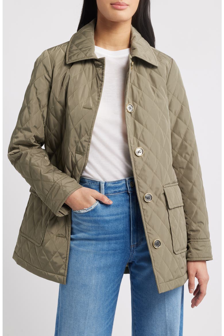 Diamond Quilted Barn Jacket, Alternate, color, SAFARI
