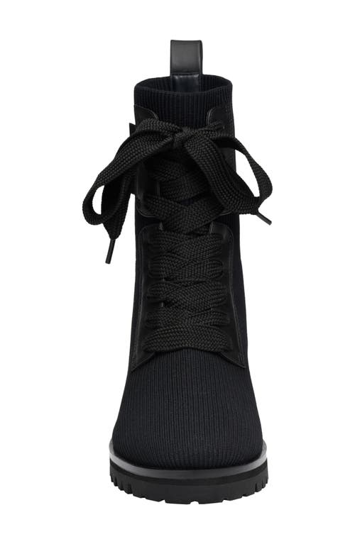 Kate Spade Winton Knit Lug-sole Combat Boots In Black